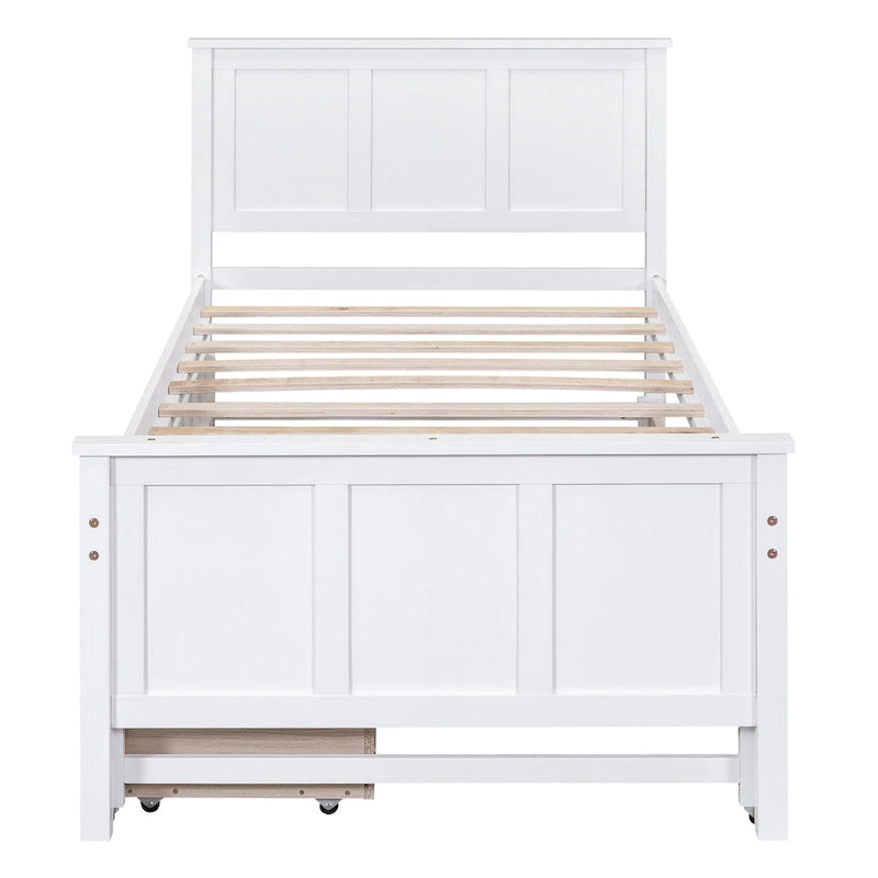 Twin Pine Platform Bed with Trundle and Drawers