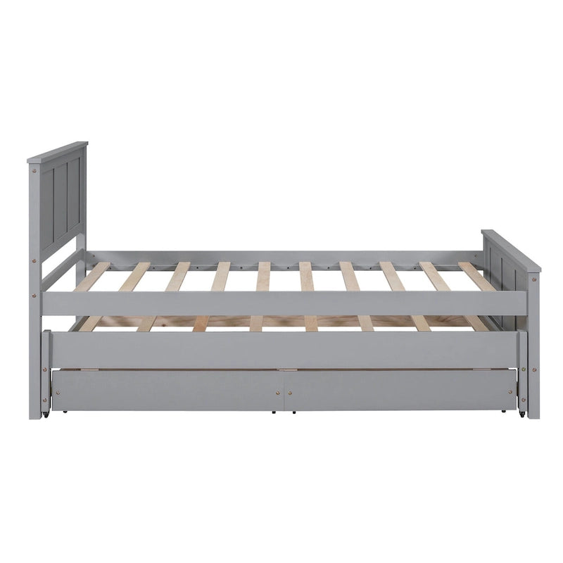 Twin Pine Platform Bed with Trundle and Drawers