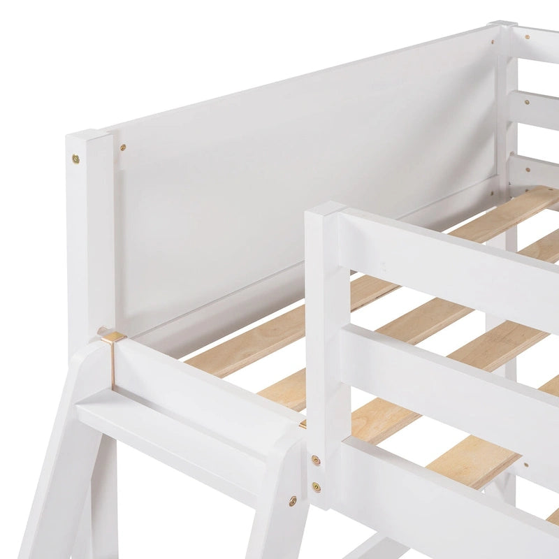 White Twin Metal Loft Bed with Built-in Desk and Storage Shelves
