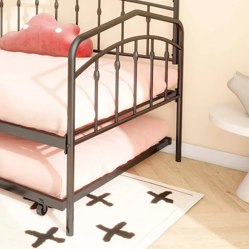 twin daybed with twin trundle, Black